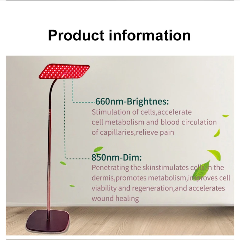 Infrared Light Therapy Lamp 660/850nm Near Infrared Therapy Lamp for Body or Pain with Stand Therapy Device