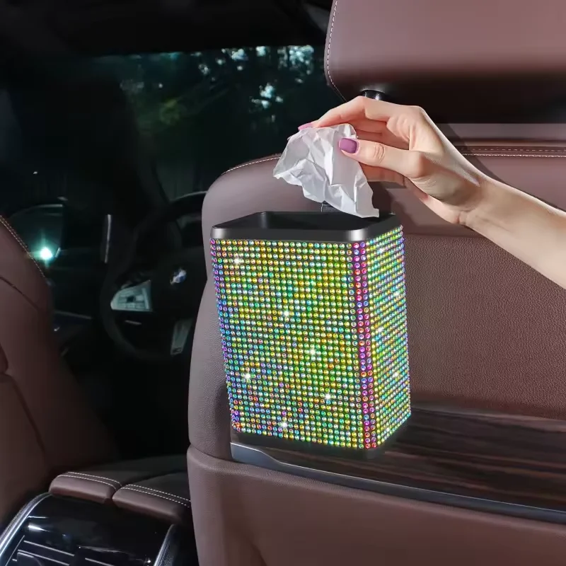Rhinestone Fashion Car Storage Bag Car Seat Backrest Organizer Between The Middle Of The Car Seat And The Rear Hanging Bag