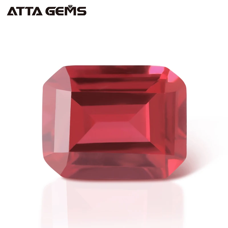 Лаборатория Создана 8*6 мм Octagon Изумрудный Cut #5 Рубин Имитация синтетического рубина корунд камень цены за