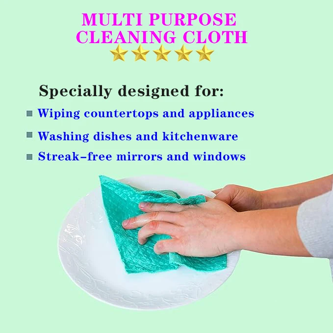 Super Absorbent Biodegradable Cellulose Sponge Dry Dish Clothes Wholesale Reusable Swedish Dish Cloths Cleaning Kitchen