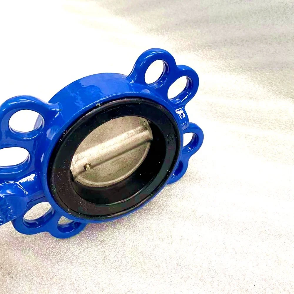 
PTFE PFA FEP Seated Wafer Type Resilient Butterfly Valve Worm Gear Butterfly Valve 