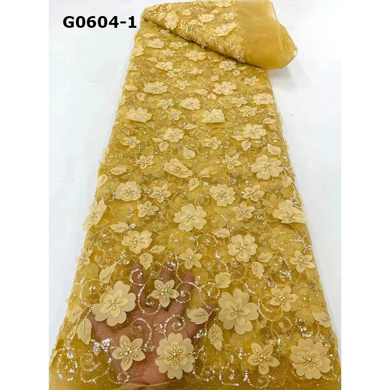 Multicolor Embroidery Lace french sequins net lace design with sequins and bead 5 yards for wedding