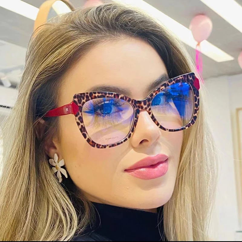 Fashion TR90 women anti blue light computer glasses cat eye oversized blue light blocking glasses 2022