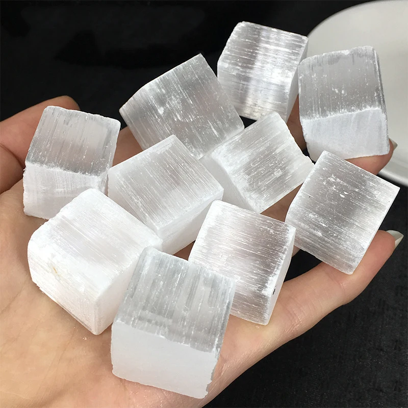 Hot selling wholesale rough selenite cube stone natural crystal raw selenite