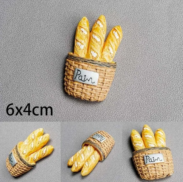 Milk French Bread Resin Food Lobster Ceramic Fridge Magnet Souvenir Machine Wedding Favors Gifts Guest