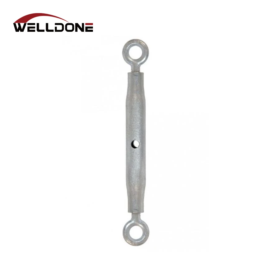 Din1478 Galvanized Hook Eye Jaw Plate Closed Pipe Body Turnbuckle for wire rope