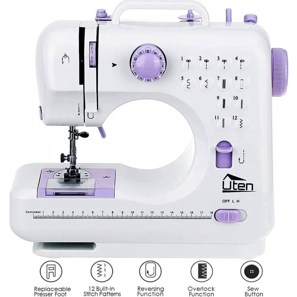 With Table 12 Stitches Portable Domestic Embroidery Pattern Electric Household Mini overlock electric Sewing Machine household
