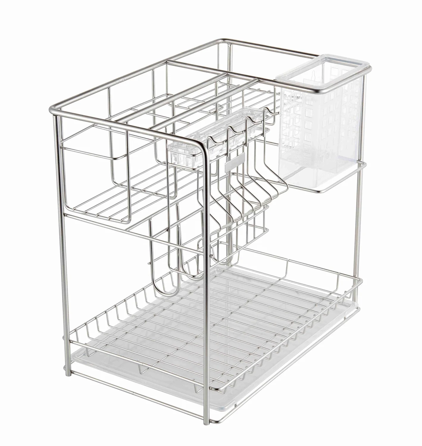 SS304 Round steel wire spice pull out basket seasoning organizer