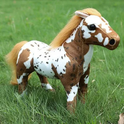 Lifelike Soft Farm Animal Stuffed Plush Horse Toys Home Decor
