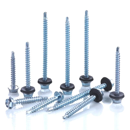 Unsoltted Шестигранная головка Спайк ZP полный резьбовой с резиновой шайбой сверлильный винт