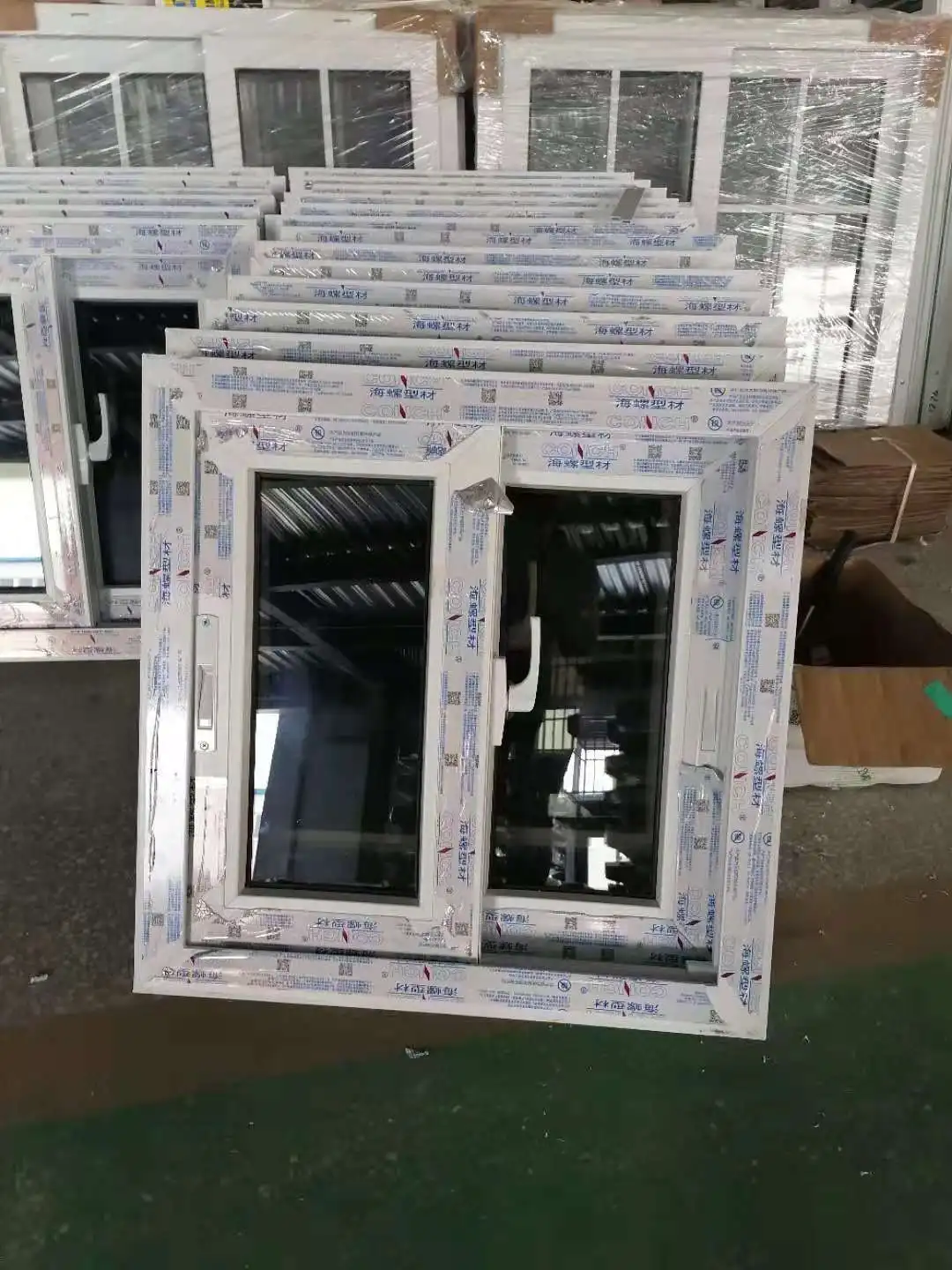 CONCH profile upvc /pvc small  sliding window design UPVC double glazed sliding windows with mosquito net
