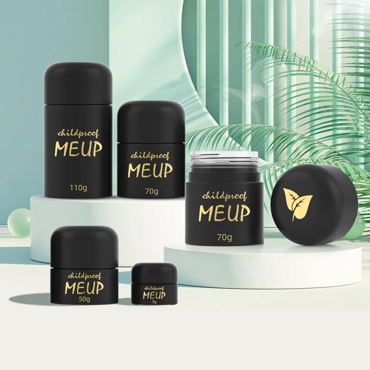 5g 50g 70g 110g Wholesale OEM Empty Smell Proof Round Shape Flower Child Resistant Container Child Proof Glass Jars With Crc Cap