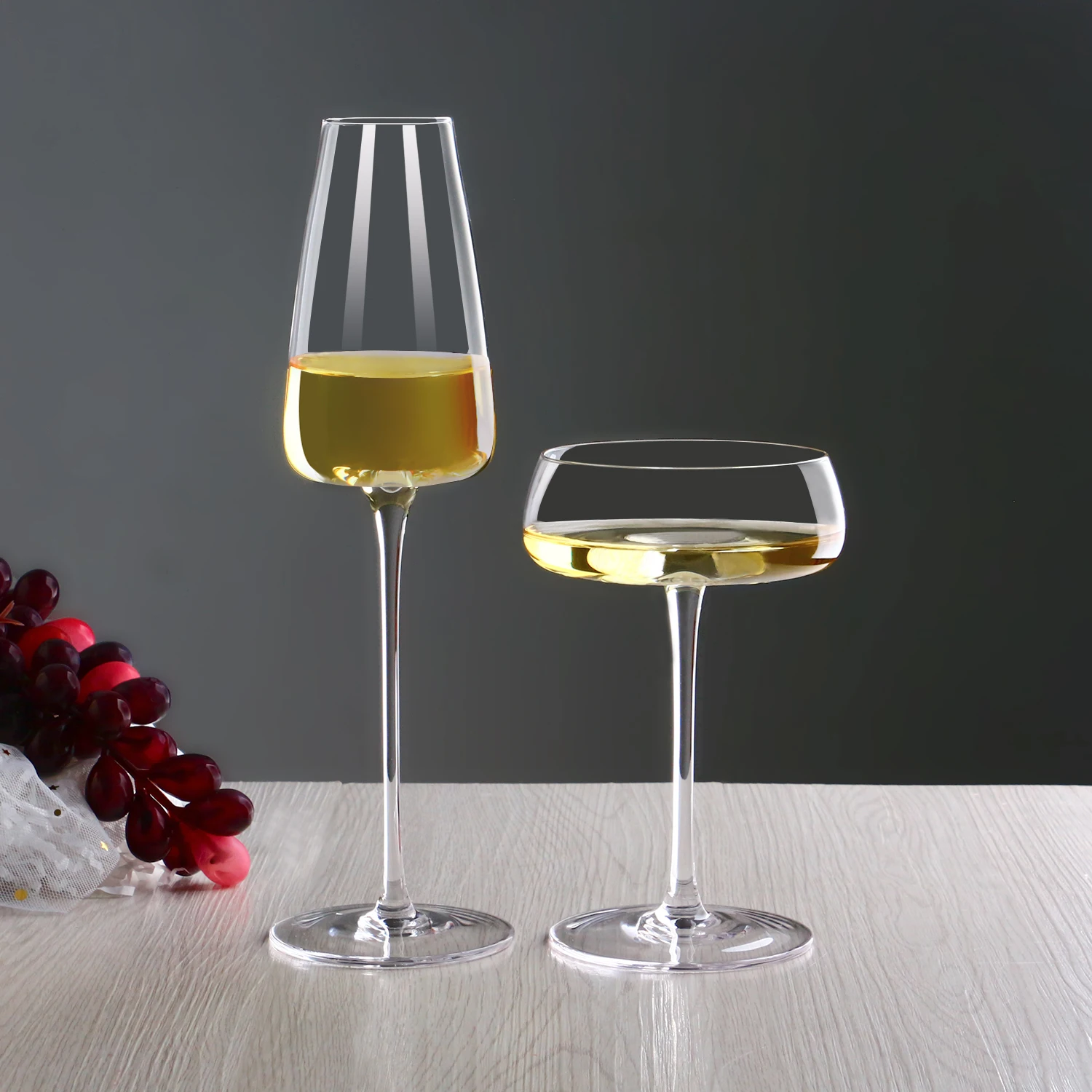 Hand Blown Lead Free Crystal Coupe Champagne Glasses Flutes For Wedding Party