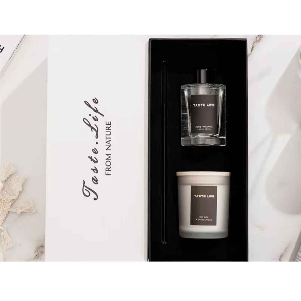 Wooden Lid Diffuser Custom Wedding Candles Home Fragrance Scented Luxury Gift Set With Logo For Guests