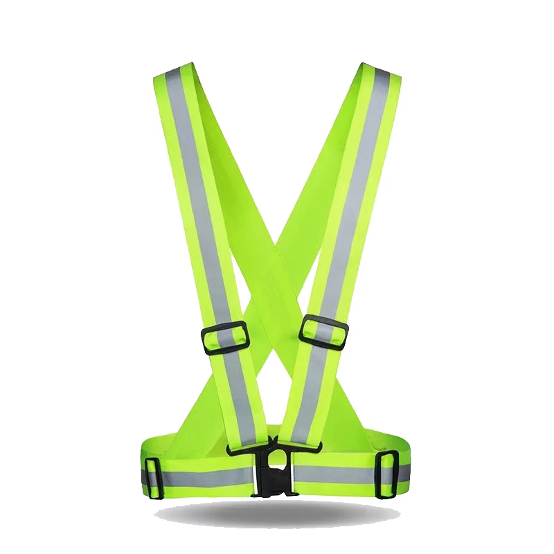 High Visibility Reflective Safety Vest Suspenders Adjustable Belt Outdoor Running Reflective Safety Vest Straps
