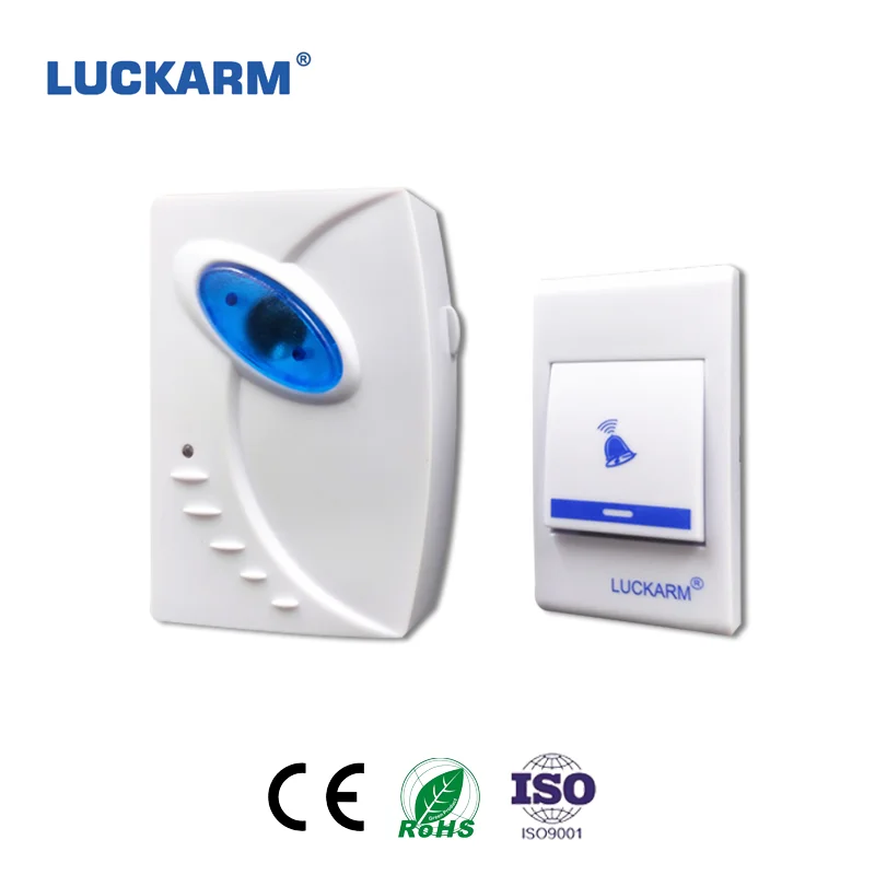 LUCKARM синий простой дизайн батареи дверной звонок беспроводной 32 Мелодия 100 м