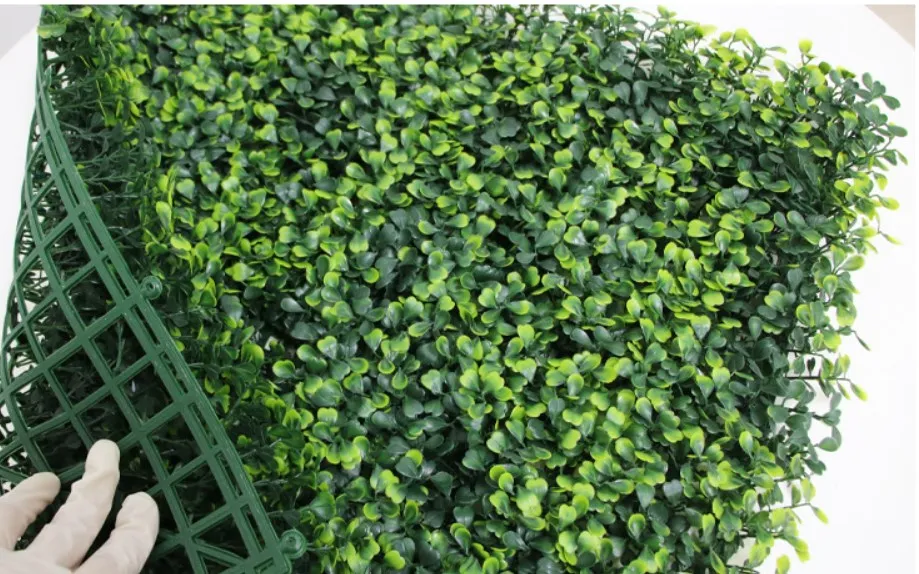 2022 New  Decoration Faux Green Boxwood Panels Fence Hedge Backdrop Artificial Plant Grass Wall