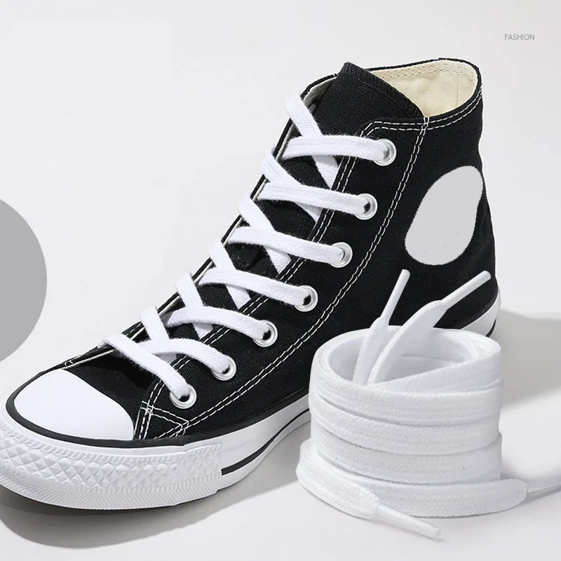 High quality Pure Cotton Cavas Shoelaces Flat Cotton material Shoe laces for Sneakers