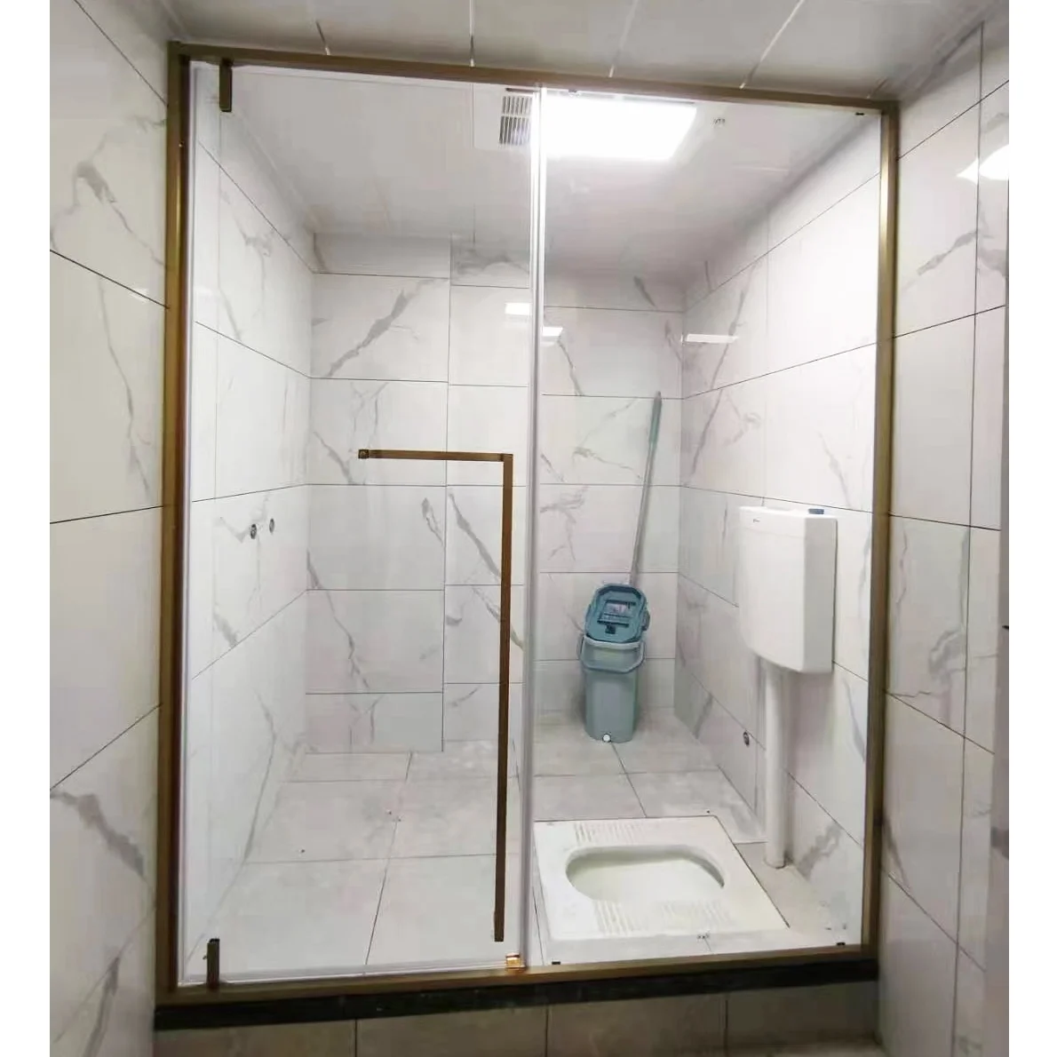 custom design 10 mm frameless 2 panel black bifold bathroom screen single hinge glass shower doors