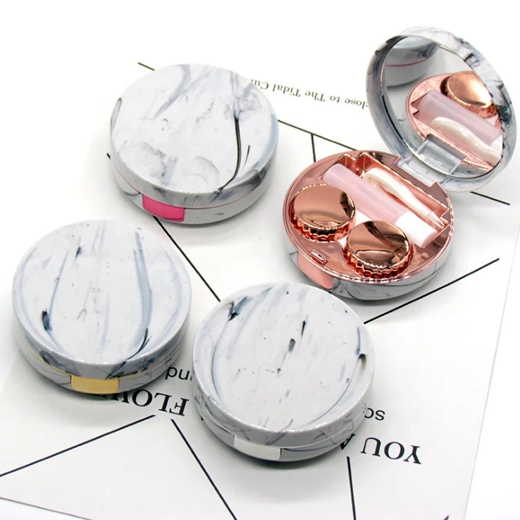 Lens Eye Marble Gold And Glasses Logo Lense Blister Cases Character Marmer Applicor Mirror Custom Cool Contact Lenses Case