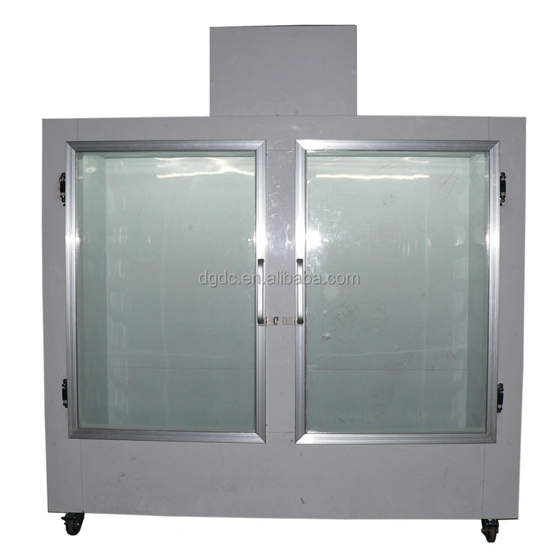 Gas Station Indoor Display Bagged Ice Storage Freezer With 2 Glass Door or Solid Doors