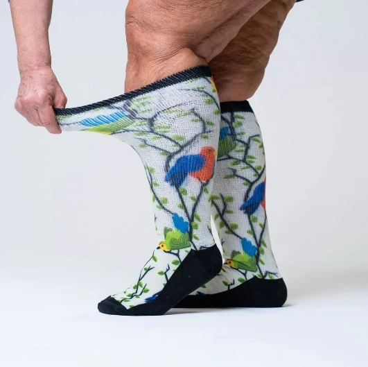 customized plus size Cotton Diabetic Non-Binding Neuropathy Crew Socks