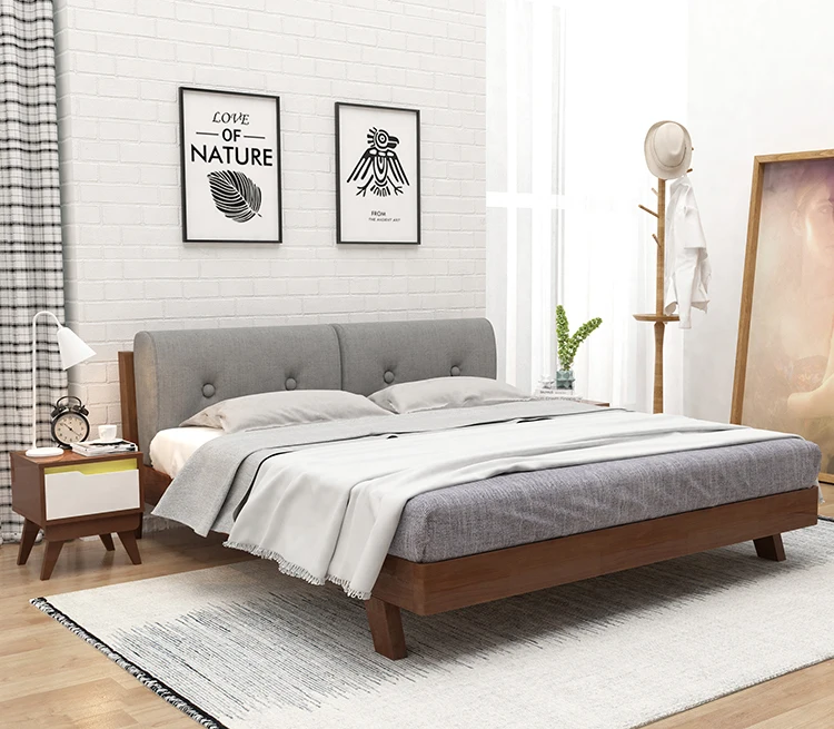 Modern HPL wooden queen size bedroom furniture sets