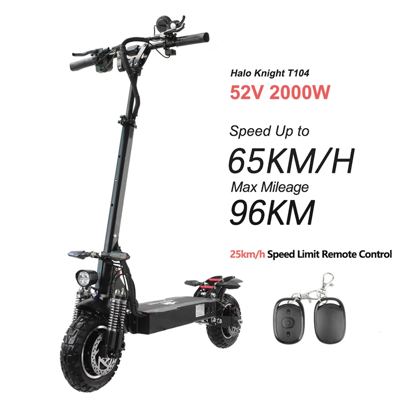 High Quality 10 inch Electric Scooter Dual Motor 2000W Off Road two wheel E Kick Scooter For Adults