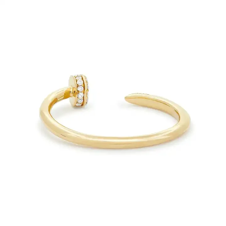 LOZRUNVE DUBAI Jewelry 925 Sterling Silver Adjustable Pave Open Nailed Ring Women