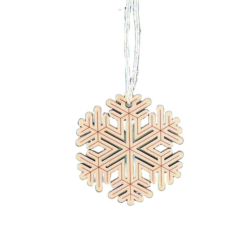 Рождественская деревянная подвеска в виде снежинки, ремесла для резьбы по дереву