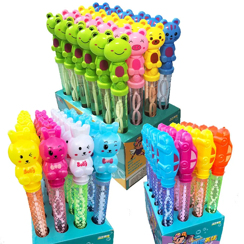 YIWU AULLAN Cute Animal Shape Water Toys Bubble Blower Toys Bubble Wand Stick Bubble Machine