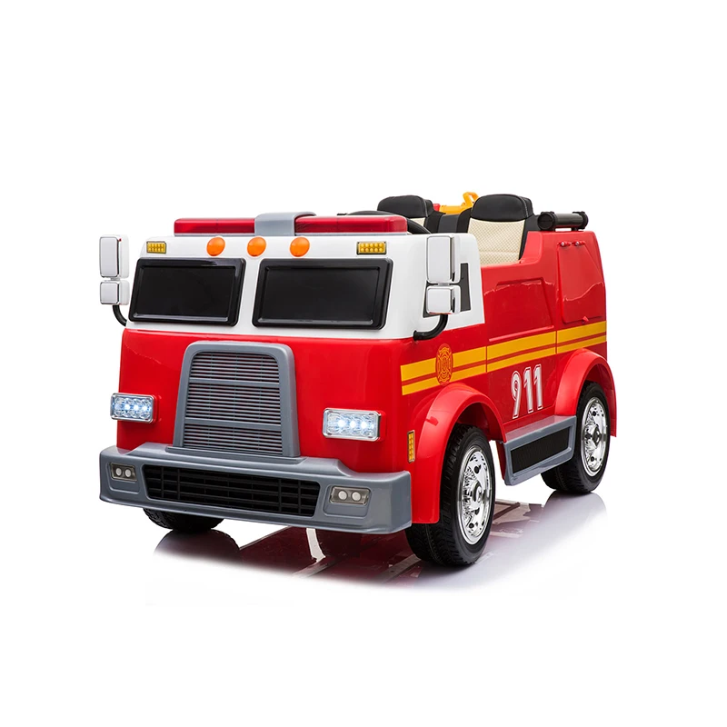 WDLL911   Kids Electric Fire Truck 12Volt For Baby Remote Ride-On Cars with the mp3  and 2 seats