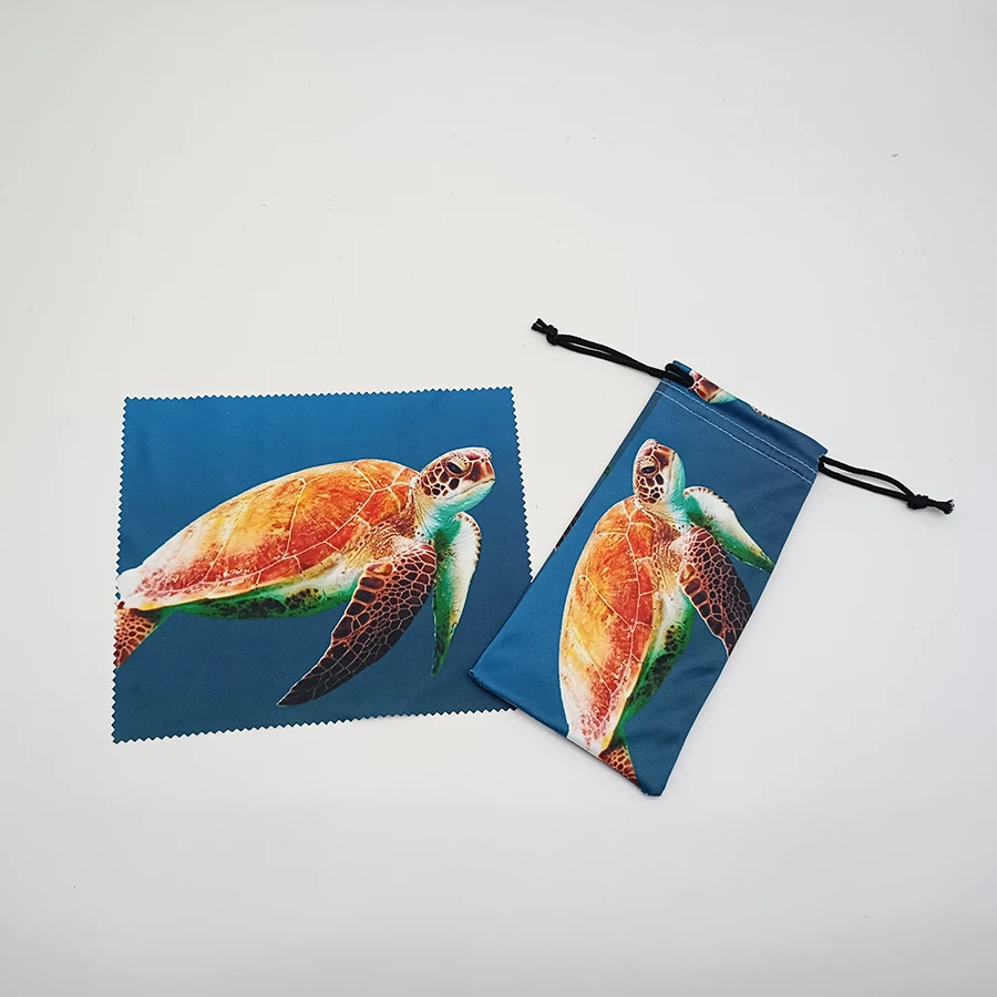 Custom High Quality Digital Printing Microfiber Eyeglasses Pouch with Eyeglass Cleaning Cloth,Custom Logo