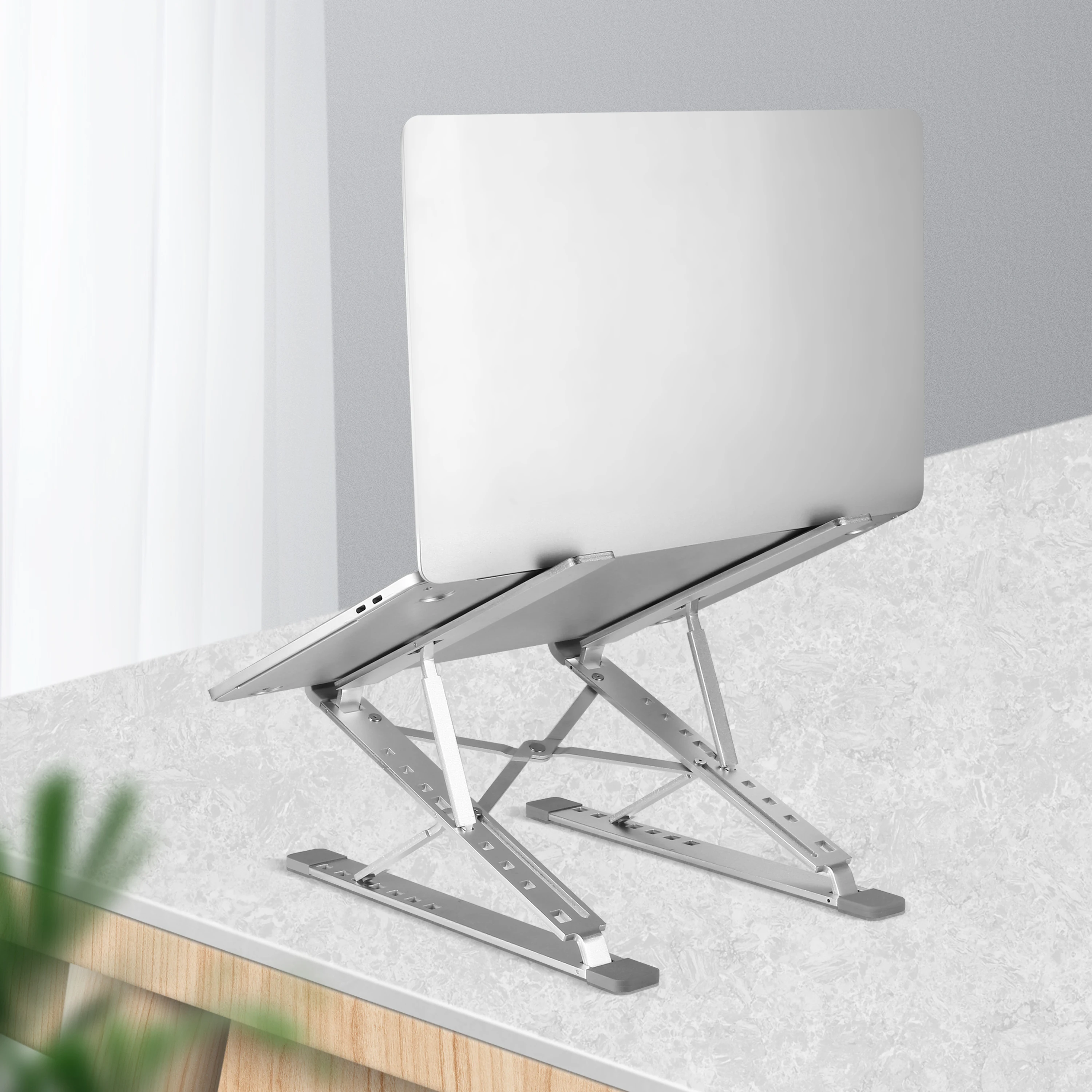 Hot Selling Aluminum Foldable  Sit and Stand Working Laptop Stand Ergonomic Notebook Stand Holder Dual-Layer Laptop Riser