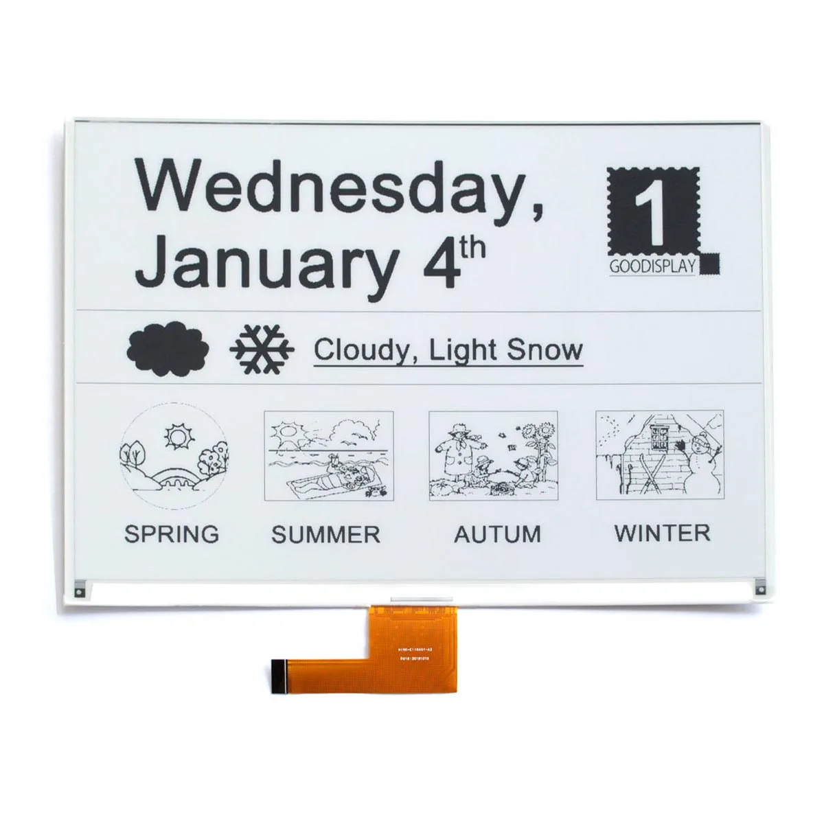 11,6 дюймовый e ink экран планшет большого размера черно-белый SPI электронная бумага дисплей, GDEH116T91