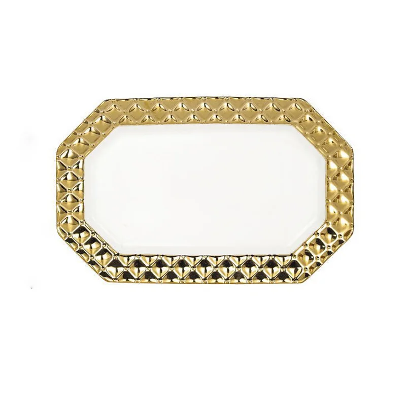 Wholesale 2022 New Products Luxury Porcelain Tableware Dinnerware With Gold Rim