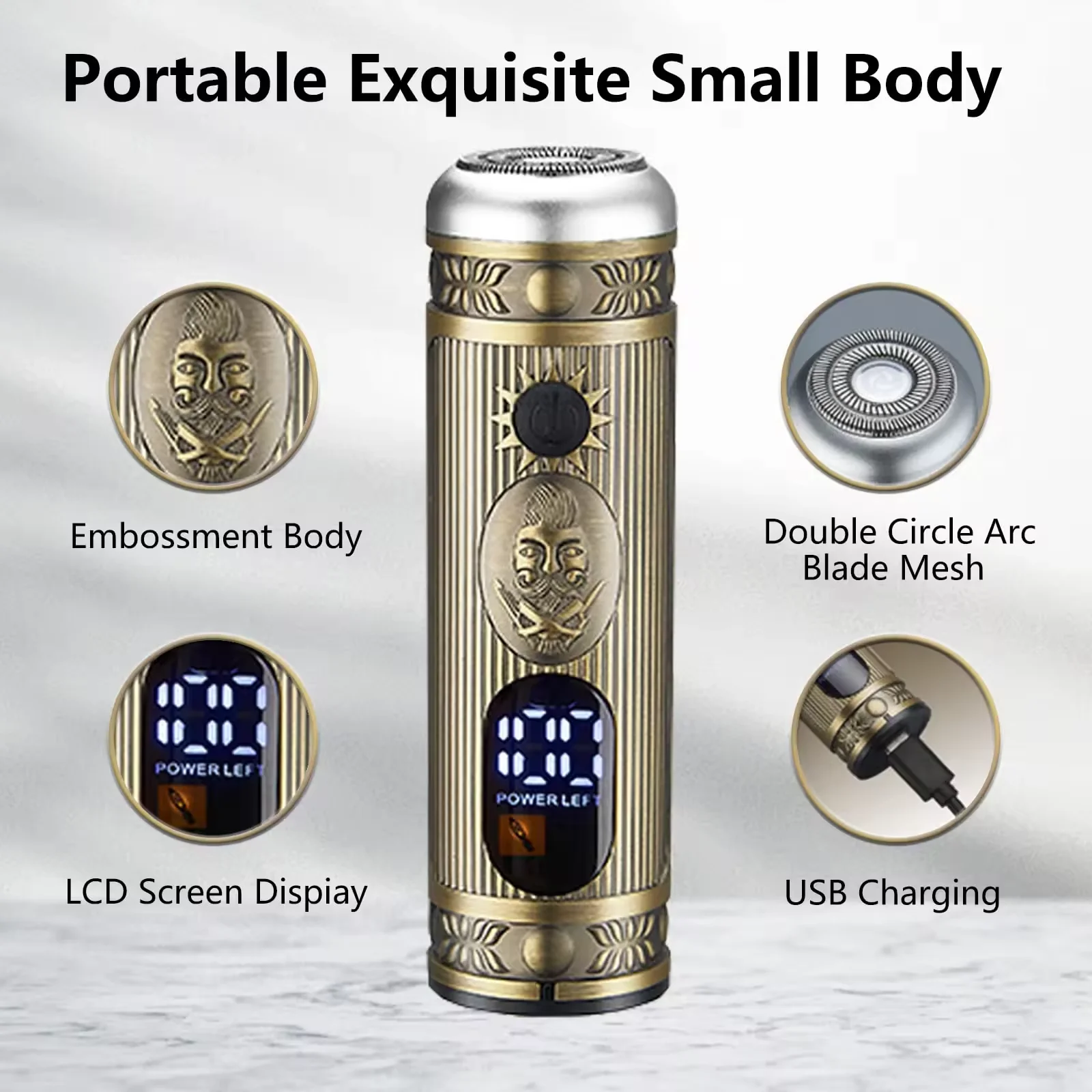 Professional Rechargeable Electric Replacement Blade Men Barber Machine Hair Trimmers Clippers Set Gold Stainless Steel 3 Hours
