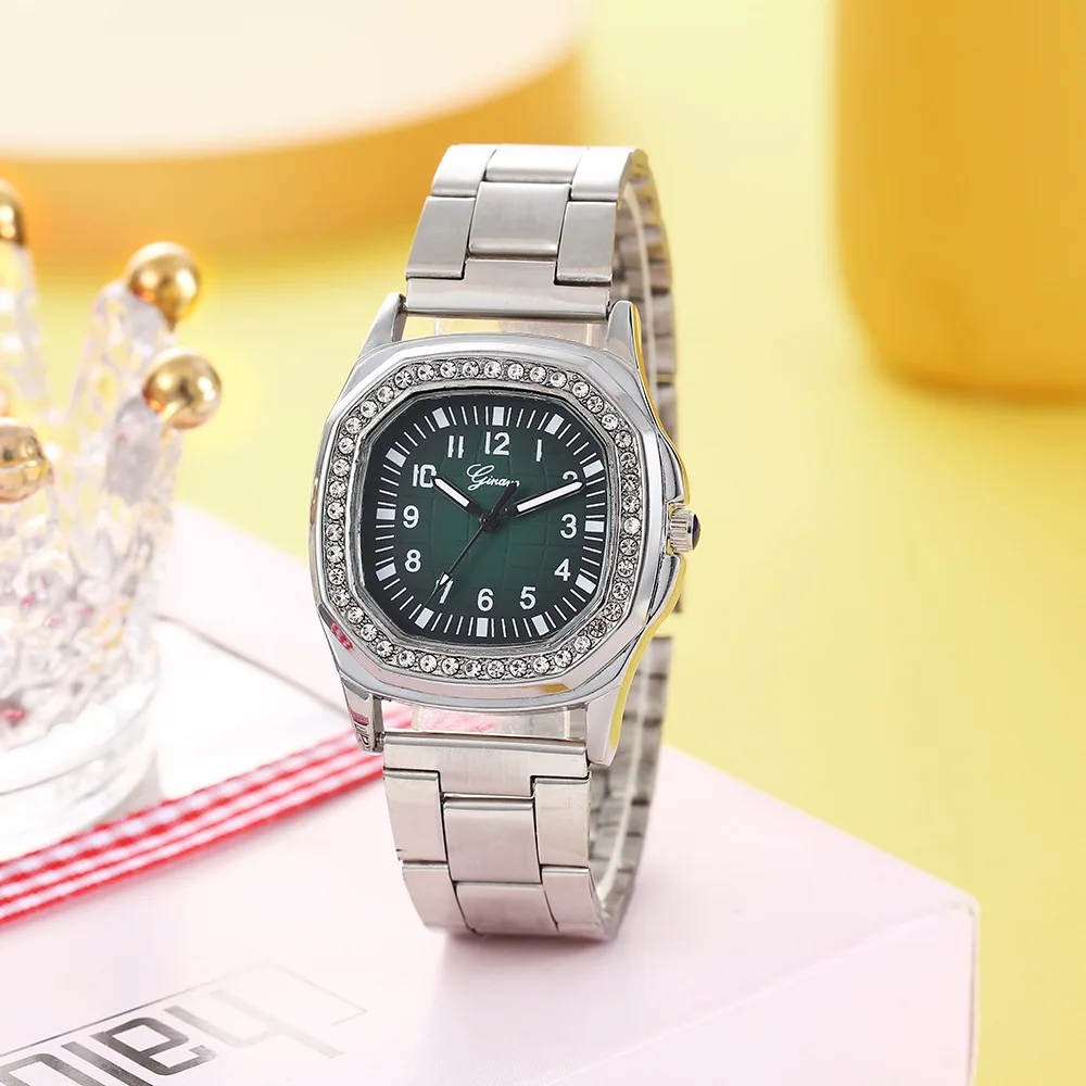 Beimai OEM Armbanduhr luxury Square Casual Ladies Diamond Steel Band Quartz Watch