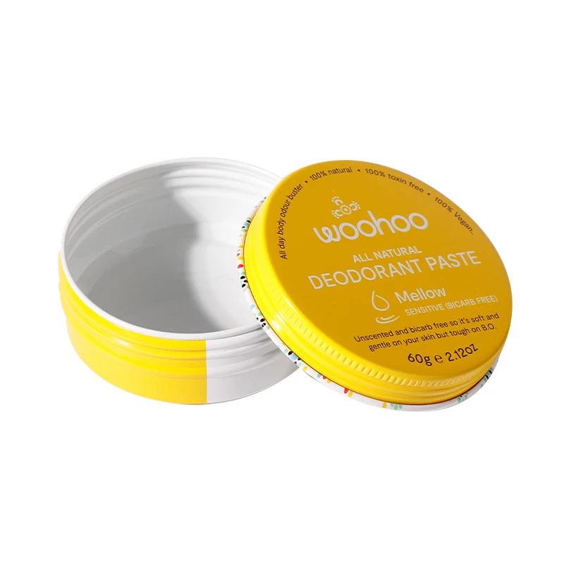 Colors cosmetic jar packaging empty round aluminum metal cream tin boxes