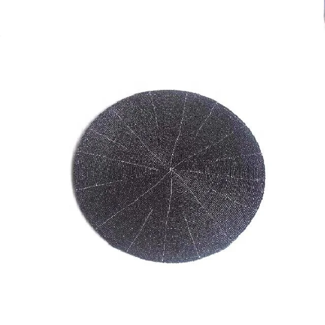 
Black Glass bead place mats and coasters with different colours and patterns 