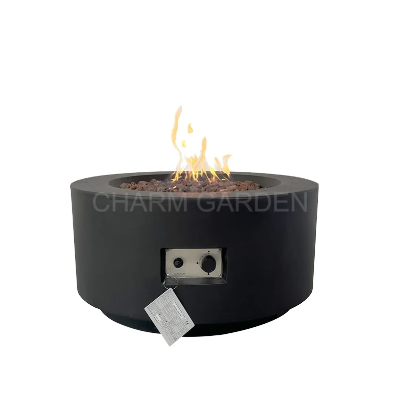 Coffee Black Concrete Grey Gas Propane Heater Gas Fire Pit