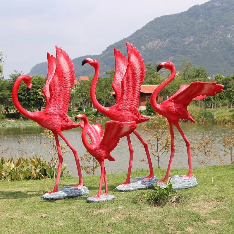 Garden Decoration Bespoken Design Exhibition Resin Flying Flamingo
