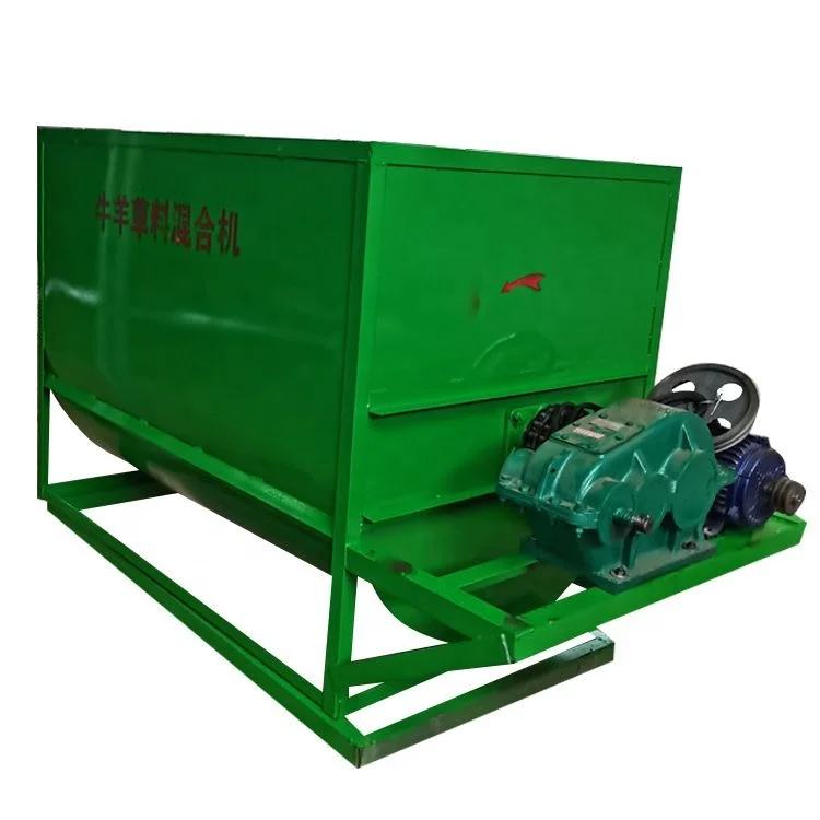 Cattle 1 ton Horizontal Feed Mixer Livestock Feed Mixer Grinder