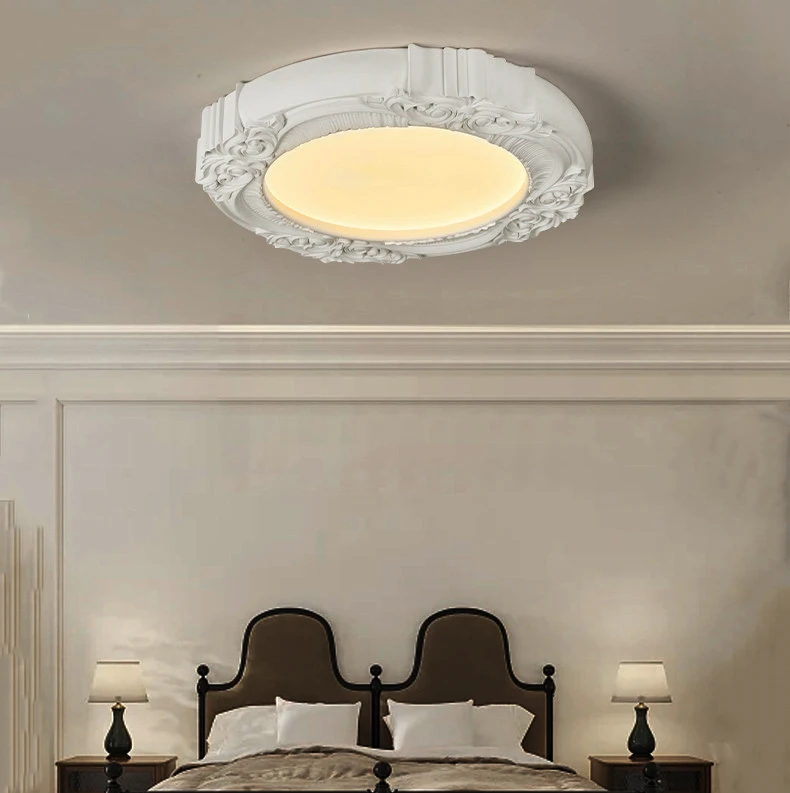 Nordic Simple Creative Minimalist Plaster Pendant Lights  Modern Design Gypsum Large Disc Ceiling Light For Bedroom Living Room