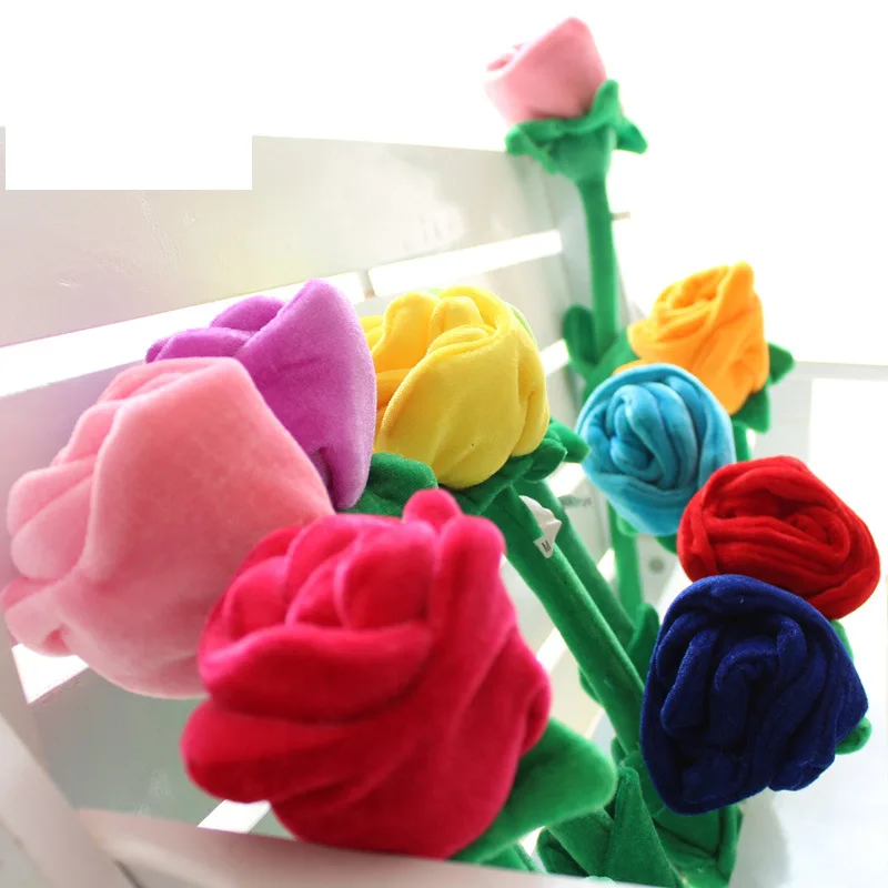 Custom Plush Flowers Valentine Gift Soft Rose Sun Flowers Big Smile Face Flower Creative Stuffed Plush Toy