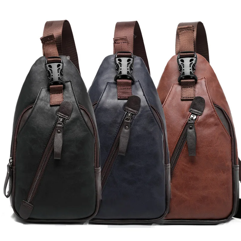 Fashion vintage men chest pack bag riding crossbody chest sling bag