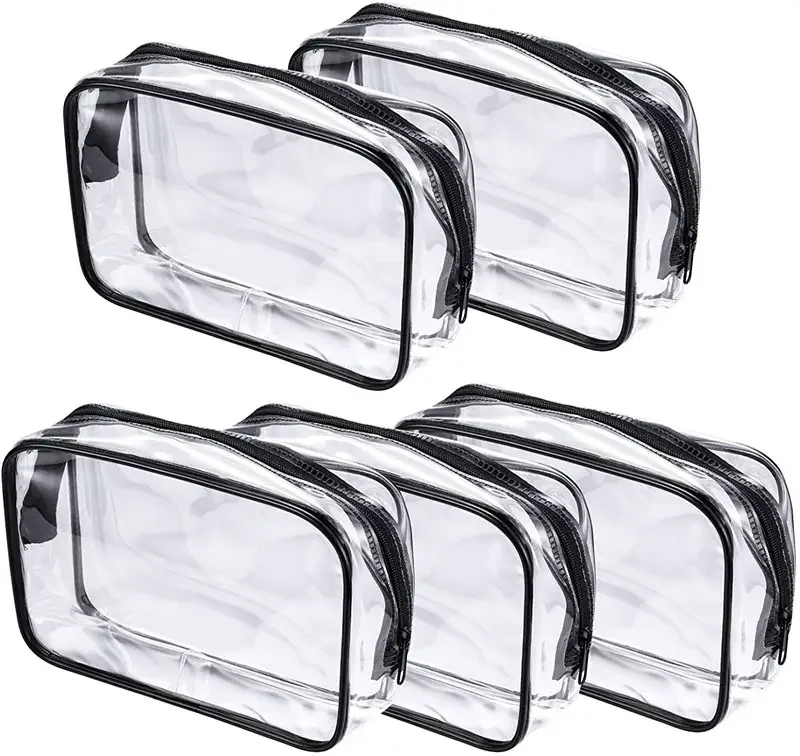 Customized travel transparent pvc toilet cosmetic bag clear make up pouch for women