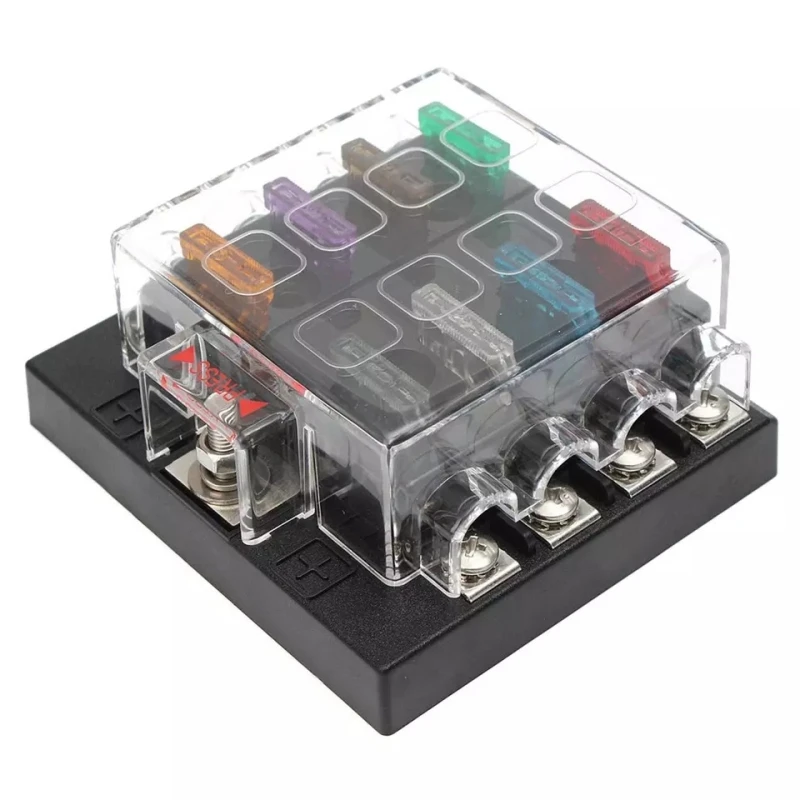 Universal 8 Way Circuit dc12v Automotive Blade Fuse Box Block Holder Auto Atc Ato Car Boat Marine