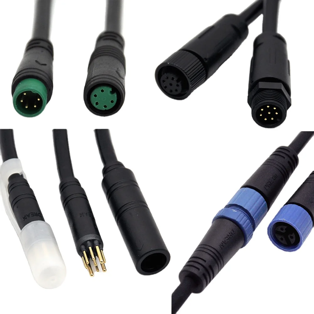 M8 M12 M16 M18 Waterproof Connector 4 Pin 4 Core Plug IP67 IP68 Male Female Plug LED Connector