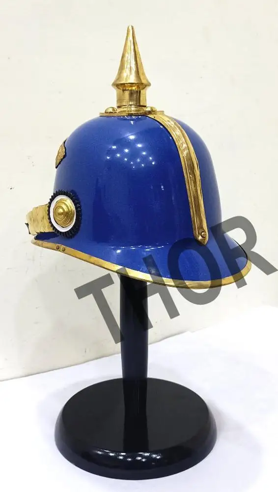 Средневековый защитный шлем из прусской кожи-немецкий офицер Pickelhaube шлем офицер из прусской латуни дизайн